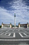 Travel photography:The Heros´ Square in Budapest with Millennium column, Hungary