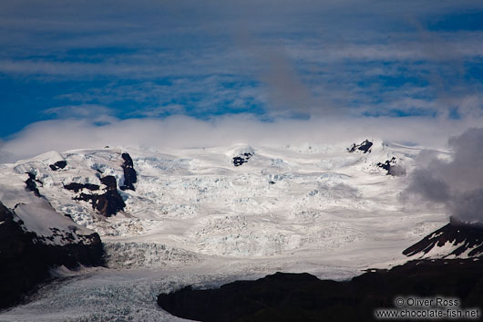 View of the Vatnajökull glacier that drains into Breiðárlón lake