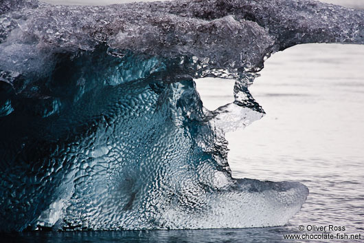 Detail of an iceberg washed up at the beach near Jökulsárlón