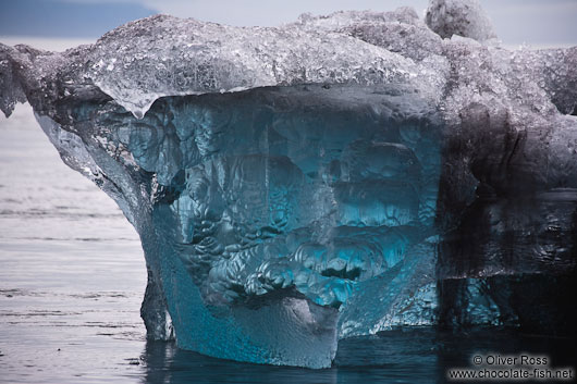 Detail of an iceberg washed up at the beach near Jökulsárlón