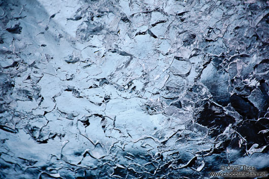 Close-up of an iceberg washed up at the beach near Jökulsárlón