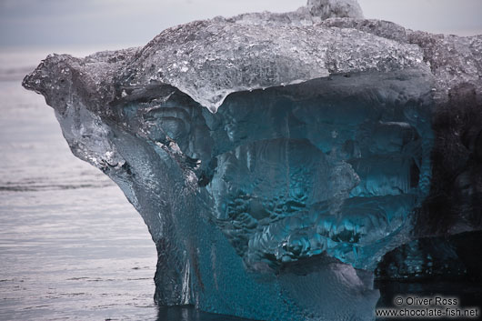 Detail of an iceberg washed up at the beach near Jökulsárlón