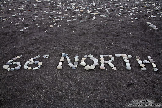 66 degrees North (or almost) at Jökulsárlón beach