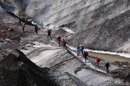 Exploring the glacier of Svinafellsjökull