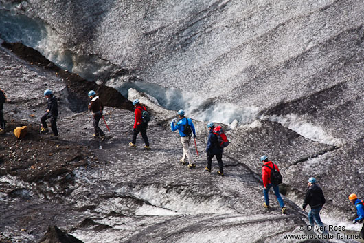 Exploring the glacier of Svinafellsjökull