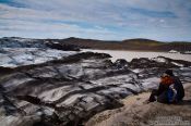 Travel photography:Tourists enjoy the view of Svinafellsjökull, Iceland