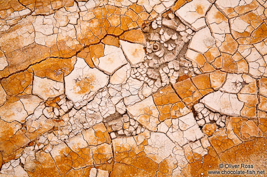 Cracked soil in the geothermal field at Hverarönd near Mývatn