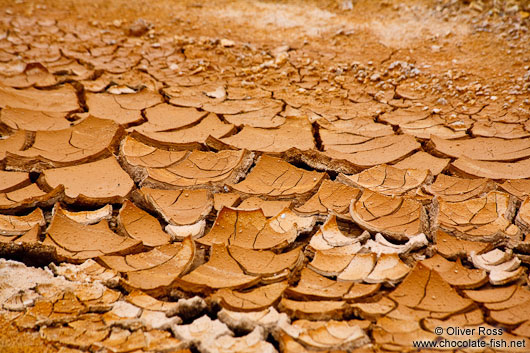 Cracked soil in the geothermal area at Hverarönd near Mývatn