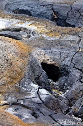 Fumarole near in the geothermal field at Hverarönd near Mývatn