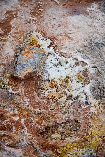 Sulfur crystals in the geothermal area at Hverarönd near Mývatn