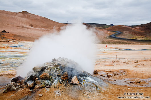 Steam rising from a solfatare at Hverarönd near Mývatn