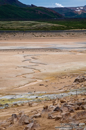 Undulating stream through the geothermal area at Hverarönd near Mývatn