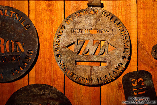 Old stencils to label the herring barrels exported from Siglufjörður