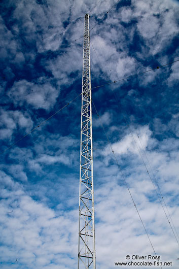 Giant radio antenna near the Sauðanes lighthouse