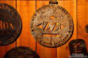 Travel photography:Old stencils to label the herring barrels exported from Siglufjörður, Iceland