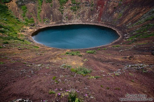 Crater lake on the Golden Circle tourist route
