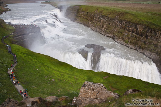 Gullfoss waterfall on the Golden Circle tourist route