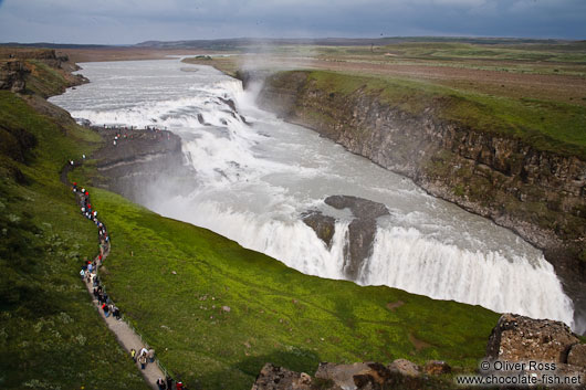 Gullfoss waterfall on the Golden Circle tourist route