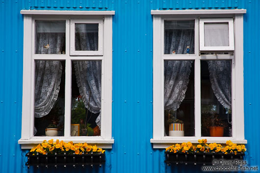 Blue facade in Reykjavik