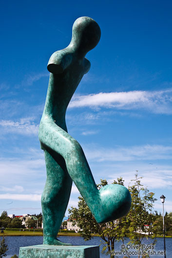 Reykjavik football sculpture