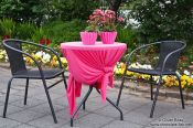 Travel photography:Cafe table and chair set-up in Reykjavik, Iceland