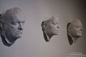 Travel photography:Faces on display inside Reykjavik´s Hallgrimskirkja church, Iceland