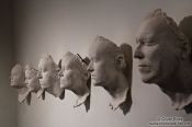 Travel photography:Faces on display inside Reykjavik´s Hallgrimskirkja church, Iceland