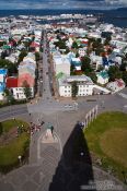 Travel photography:View from the belltower of Reykjavik´s Hallgrimskirkja church, Iceland