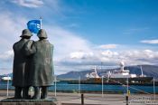 Travel photography:Sailor statues at Reykjavik harbour, Iceland