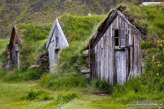 Old wooden houses at Nupsstadur