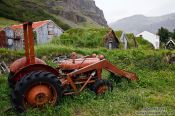 Travel photography:Abandoned tractor at Nupsstadur, Iceland