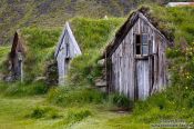 Travel photography:Old wooden houses at Nupsstadur, Iceland