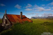 Travel photography:Old farm house at Vagnsstadir, Iceland