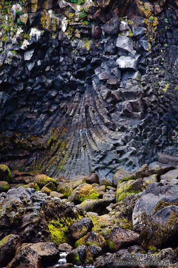 Fan shaped lava formations at the Arnarstastapi cliffs