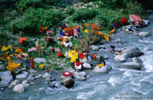 Doing the laundry in Manali