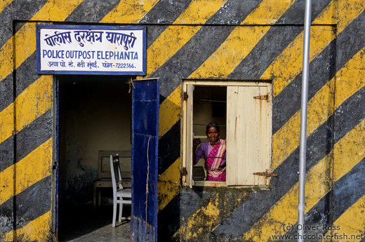 Police post on Elephanta Island near Mumbai