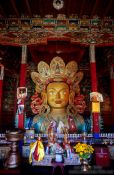 Travel photography:Statue inside the Thiksey Gompa, India