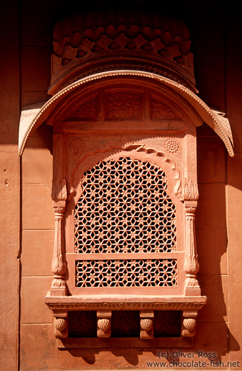 Stone window in the Junagarh Fort in Bikaner