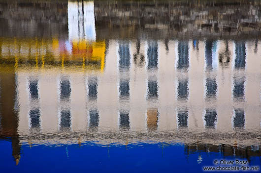 Reflection in the river Liffey in Dublin 