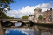 Travel photography:Bridge across the river Liffey in Dublin , Ireland