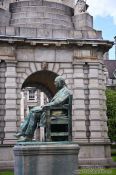 Travel photography:Sculpture of the Irish historian W. Lecky at Dublin´s Trinity College , Ireland