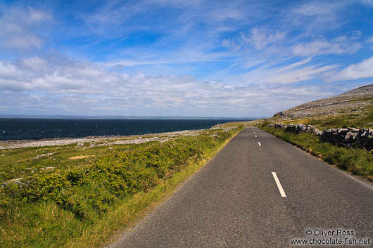 Narrow roads wind along the Clare coastline 