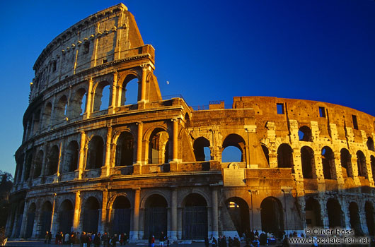 The Coliseum in Rome at sunset