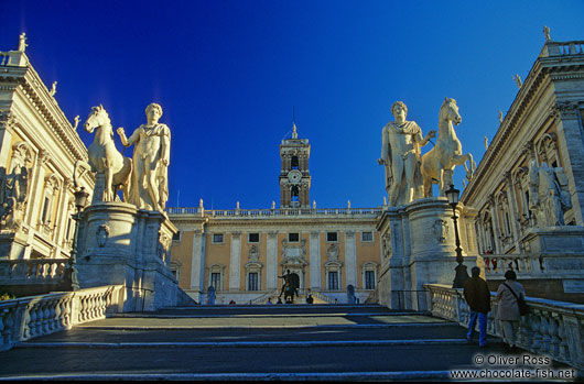 The Piazza del Campidoglio (capitol square) with the Palazzo Senatorio (senatorial palace)