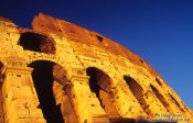 Travel photography:Facade of the Coliseum in Rome, Italy