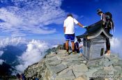 Travel photography:Shrine at 3200m in the Japanese Alps near Kamikochi, Japan