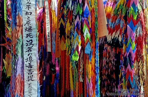 Origami paper cranes in Hiroshima