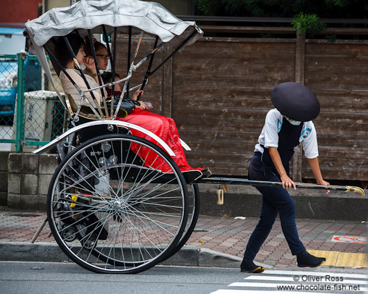 Female rickshaw puller in Tokyo Asakusa