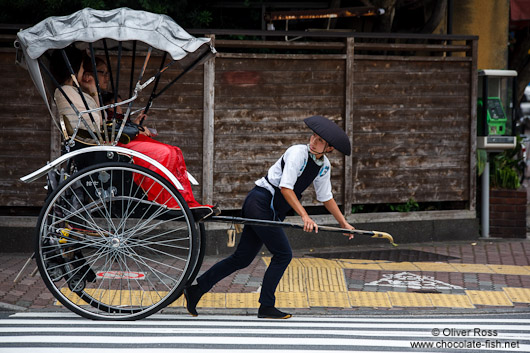 Female rickshaw puller in Tokyo Asakusa