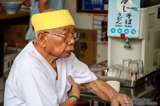 Man at the Tokyo Tsukiji fish market